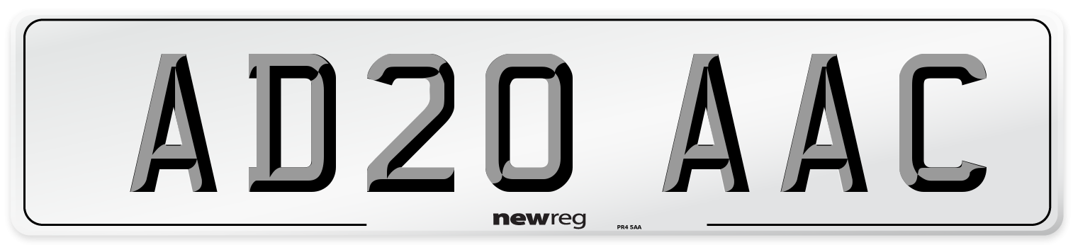 AD20 AAC Number Plate from New Reg